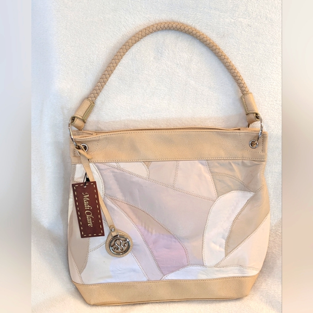 Macy's Madi Claire Bone Boho Leather Patchwork Purse Crossbody and Shoulder Bag